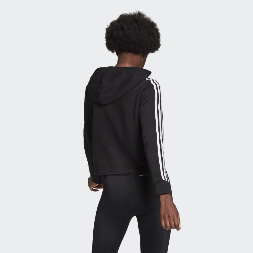 Essentials 3 Stripes Cropped Hoodie Mayro GM5582 23 hover model